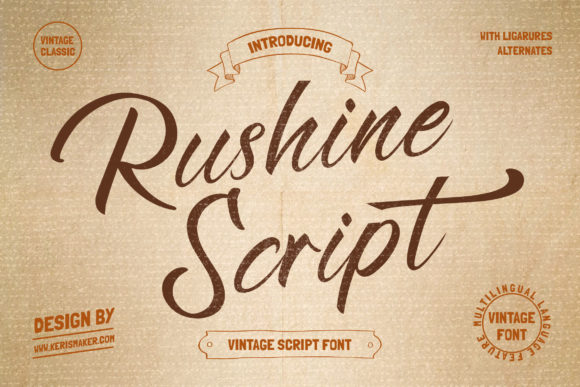 Rushine Font: Vintage Calligraphy for Designers